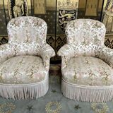 Paire de fauteuils chauffeuses Napoléon III
