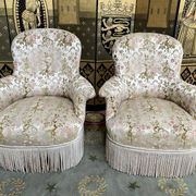 Paire de fauteuils chauffeuses Napoléon III