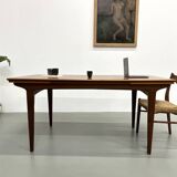 Scandinavian teak dining table, extendable