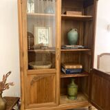 Armoire vitrine chêne massif