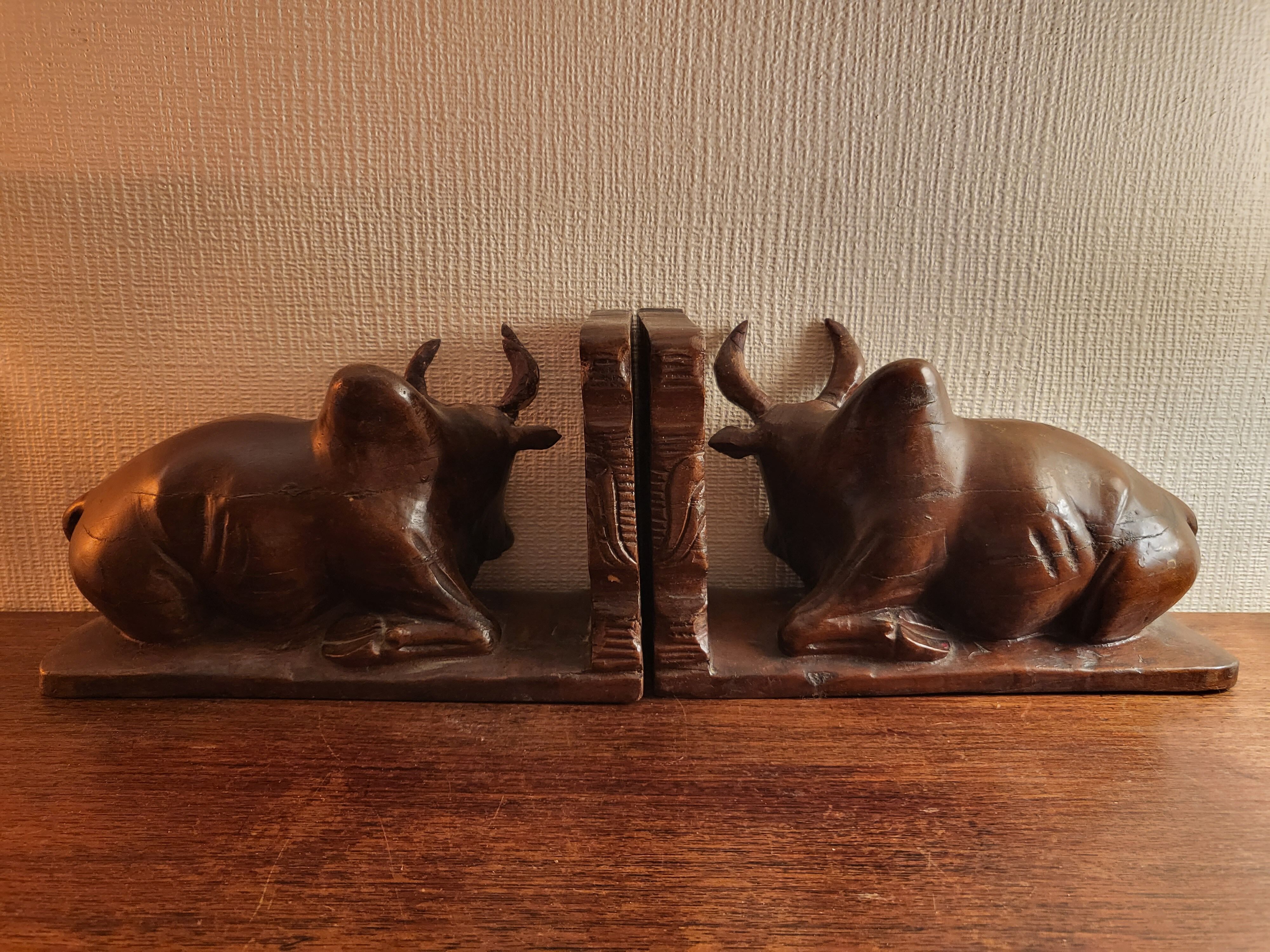 Pair of wooden bookends