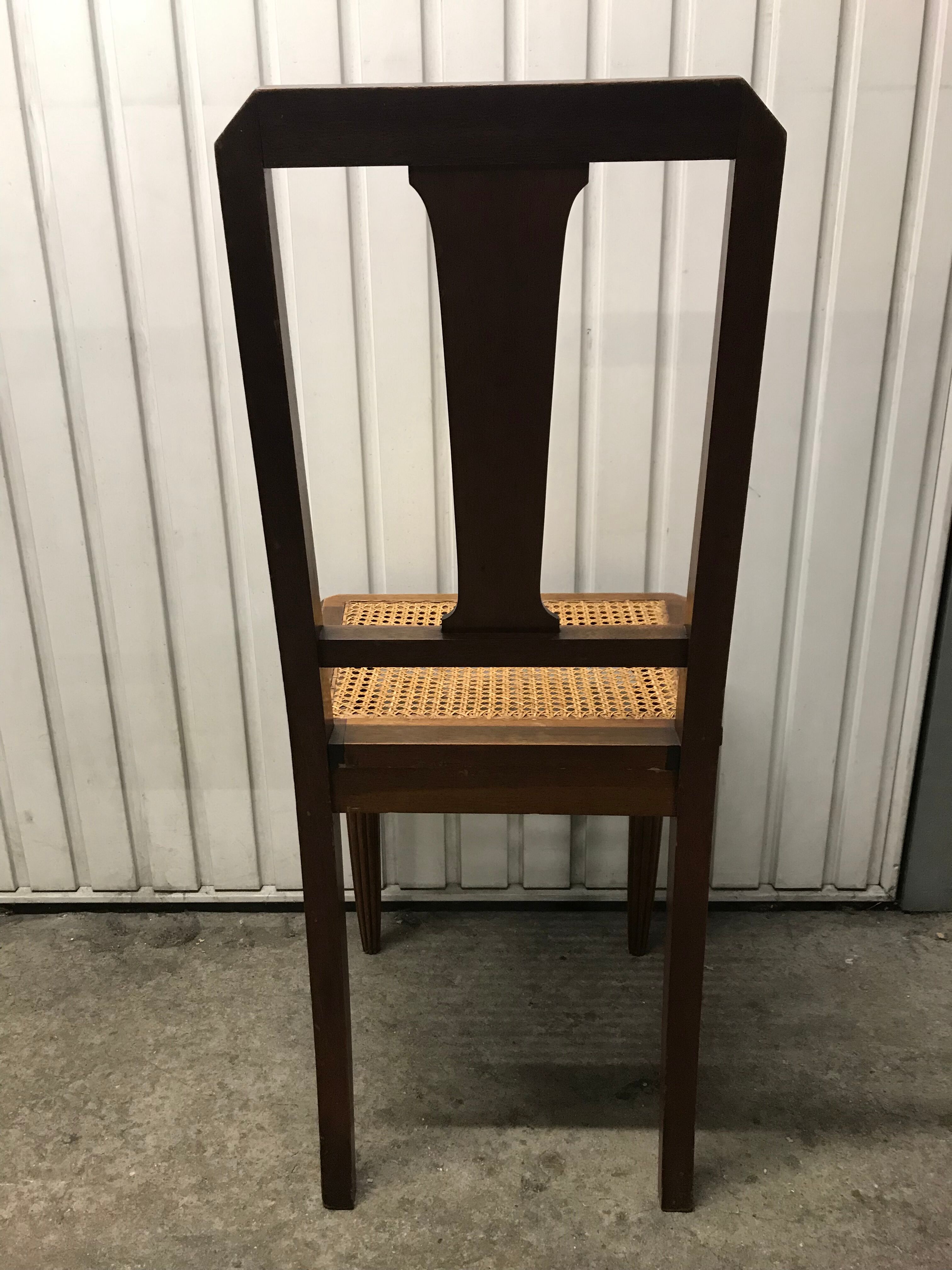 6 Art Deco caned chairs