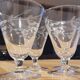 4 antique engraved glass glasses