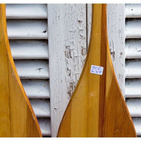 Pair of decorative wooden paddles