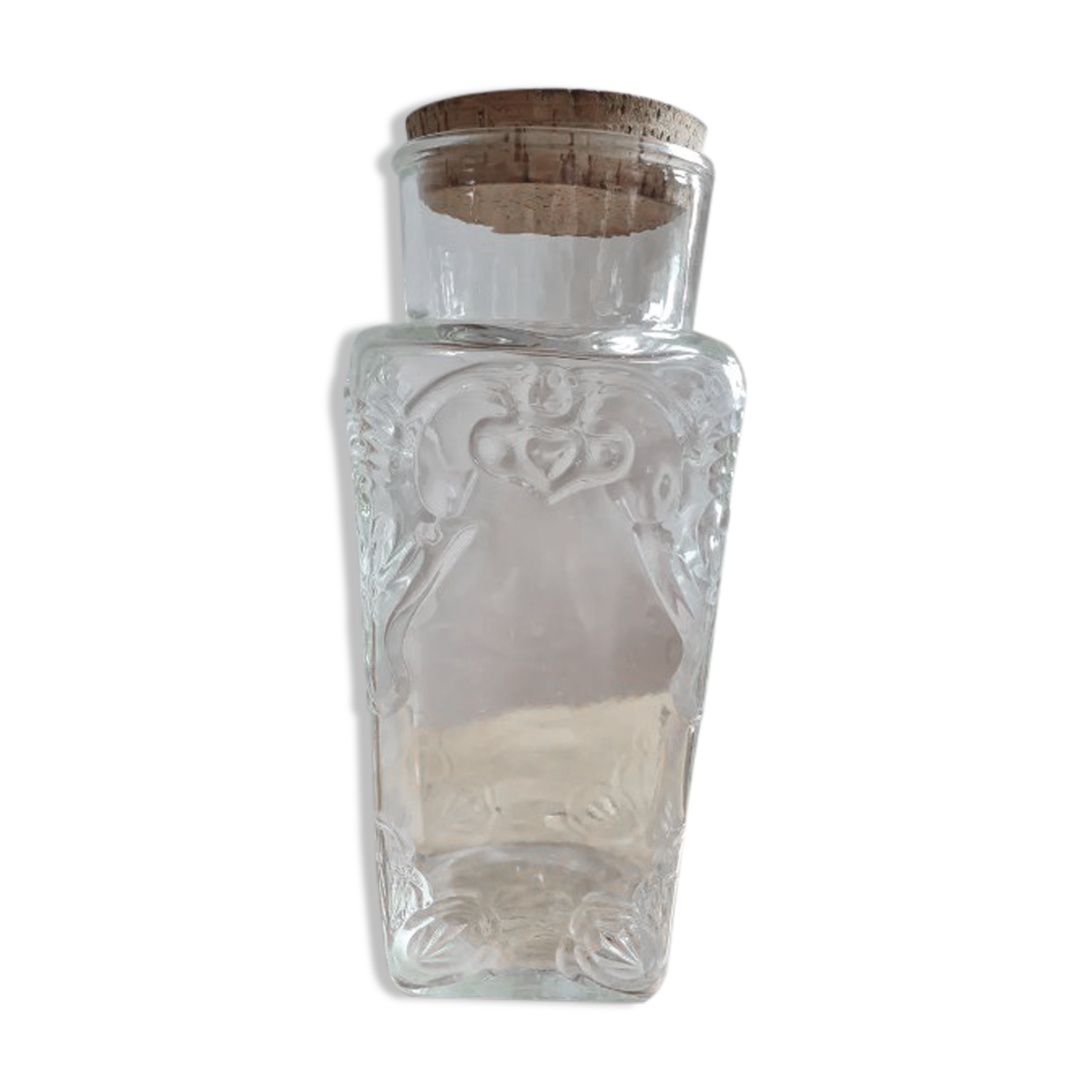 Pressed glass jar