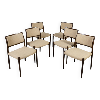 Set of 6 Model 80 Dining Chairs by Niels Otto Møller for J.L. Møllers Møbel