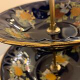 Cobalt blue porcelain display or servant, 3 floors