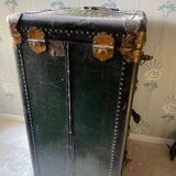 1930s travel trunk art deco fabric
