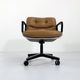Office chair on camel leather wheels by Charles Pollock for Knoll, 1970