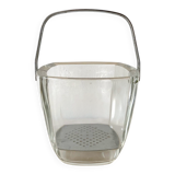 Strömbergshyttan vintage glass and stainless steel ice bucket