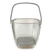 Seau à glace vintage en verre et inox Strömbergshyttan