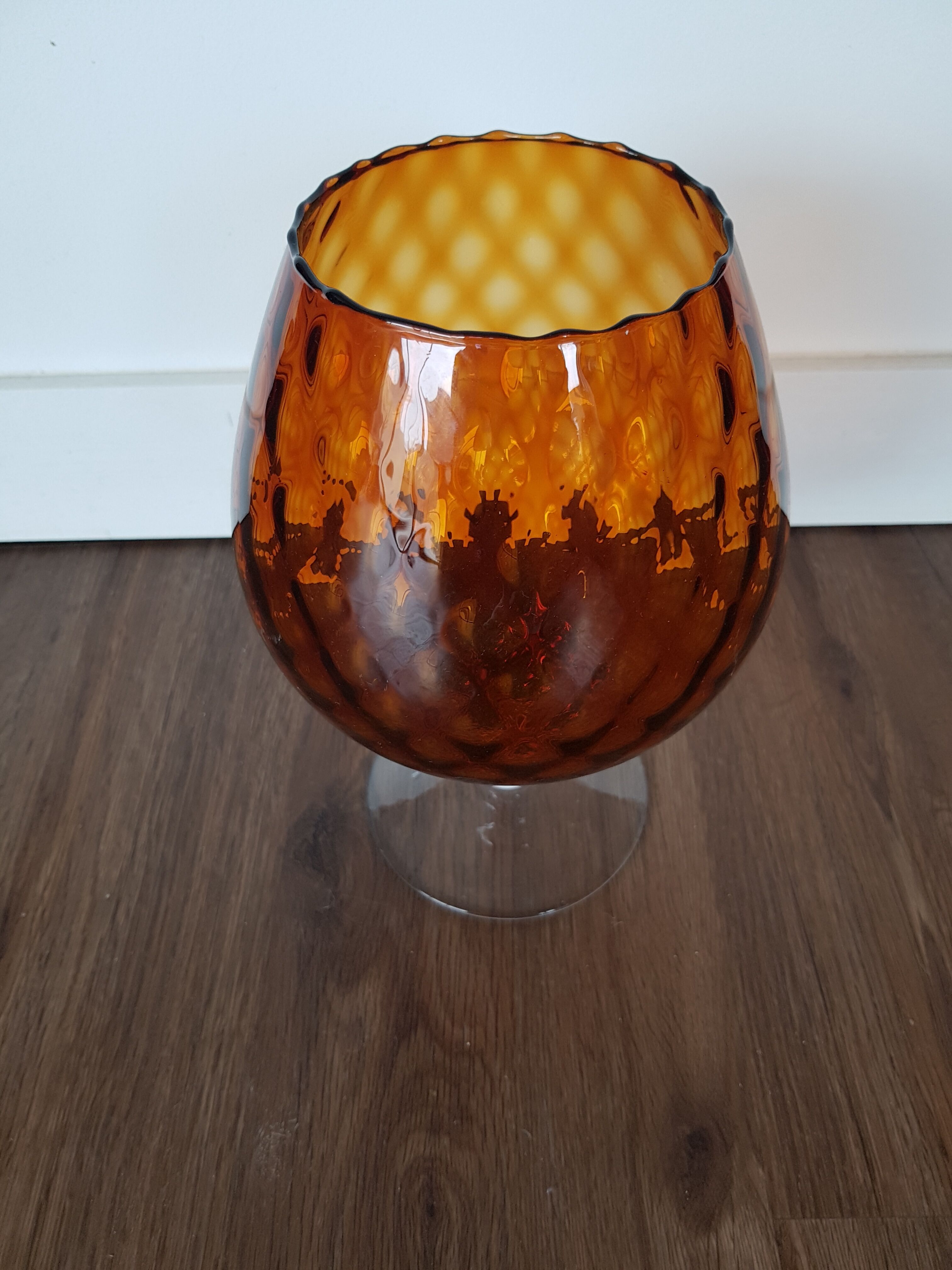 Amber glass cup