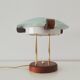 Glass wood library table lamp