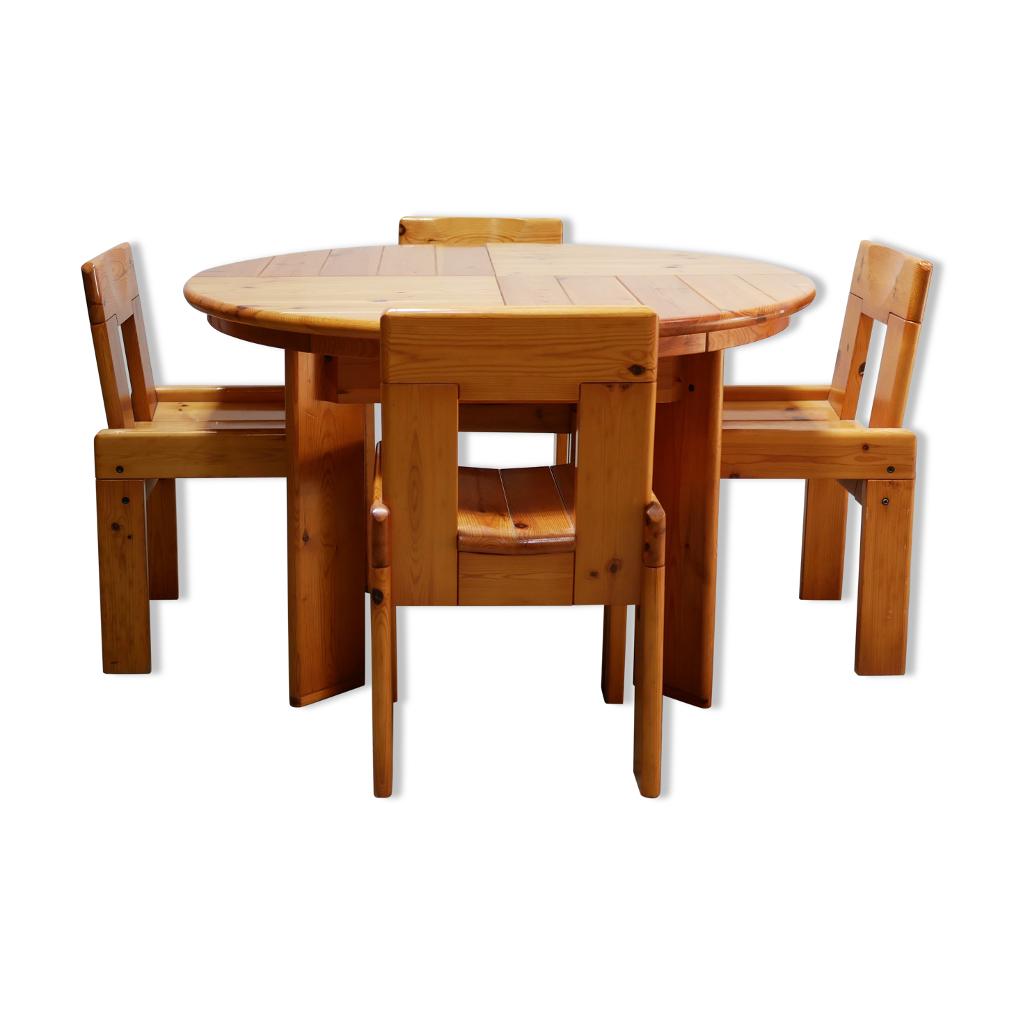 table à manger extensible vintage et 4 chaises par S. Coppola pour Roche Bobois