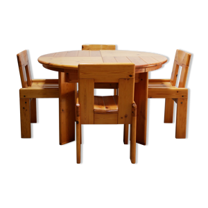 Table à manger extensible vintage et 4 chaises par S. Coppola pour Roche Bobois