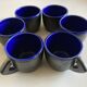 Set of 6 mid-century pottery mugs in glazed earthenware, 1960.