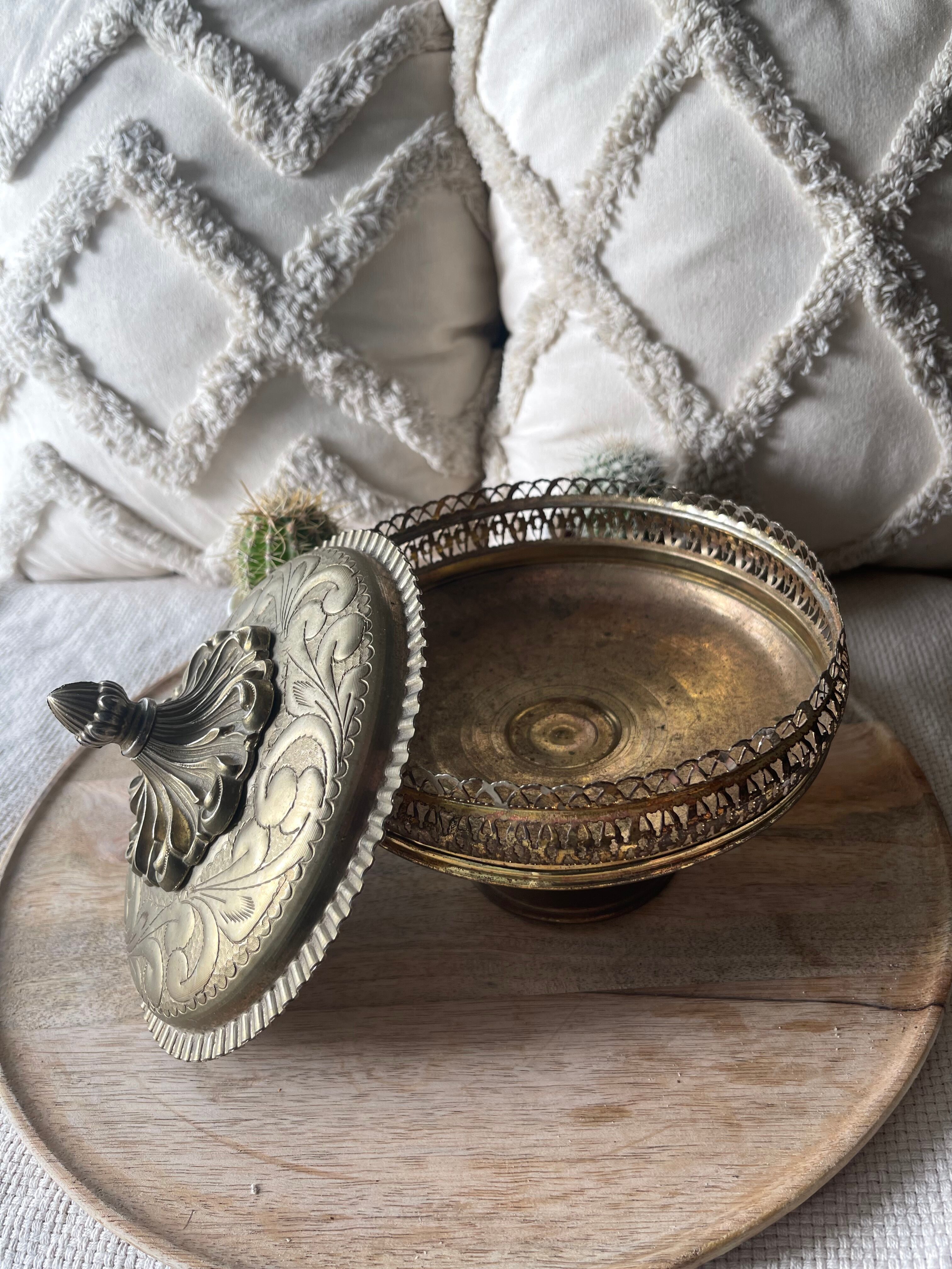Old brass incense burner or brass can