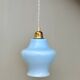 Suspension globe vintage en opaline bleue