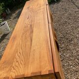 1970s brutalist solid elm sideboard