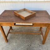 Solid oak farmtop table with 1 drawer