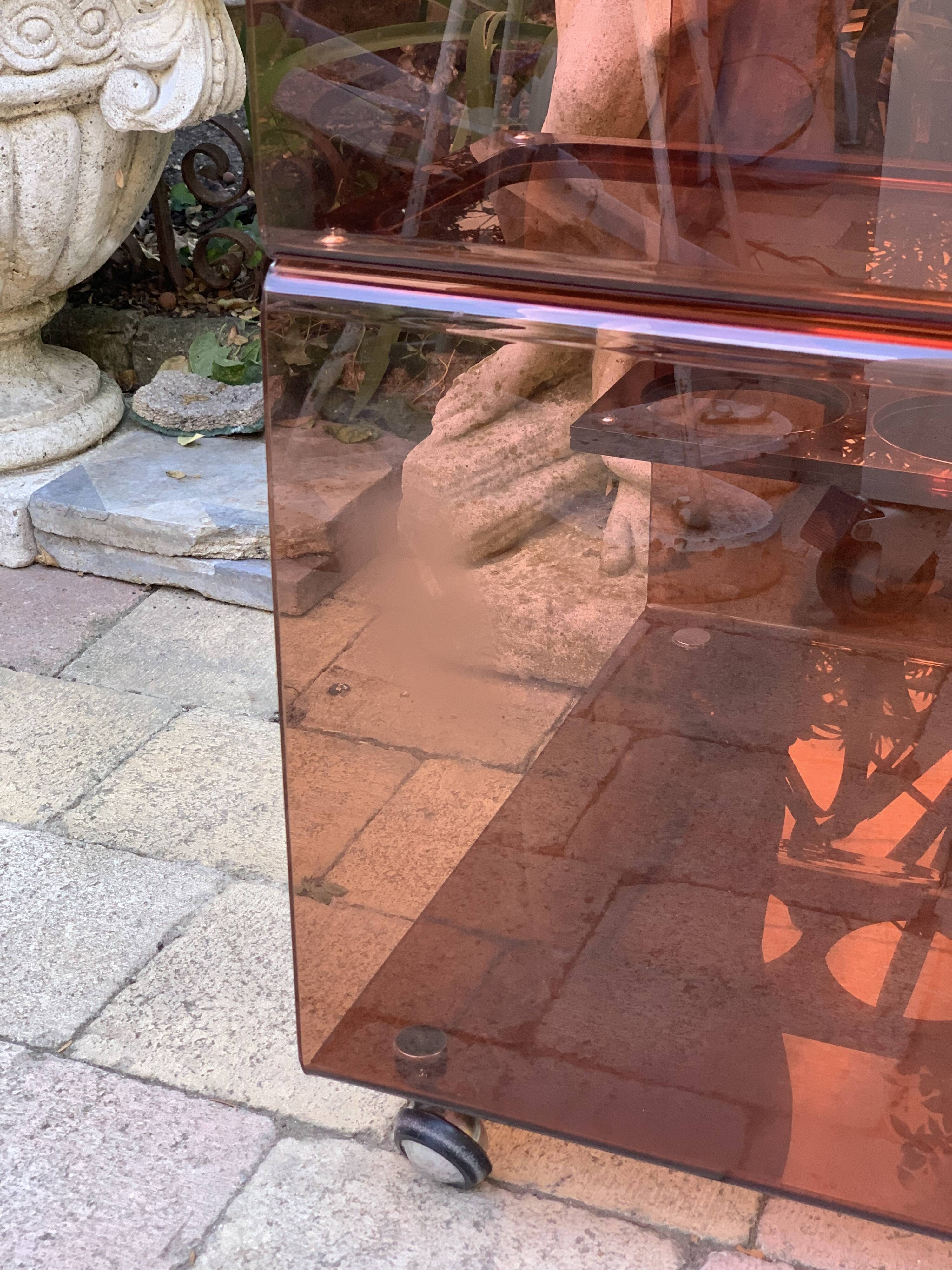 Smoked plexiglas rolling bar 70