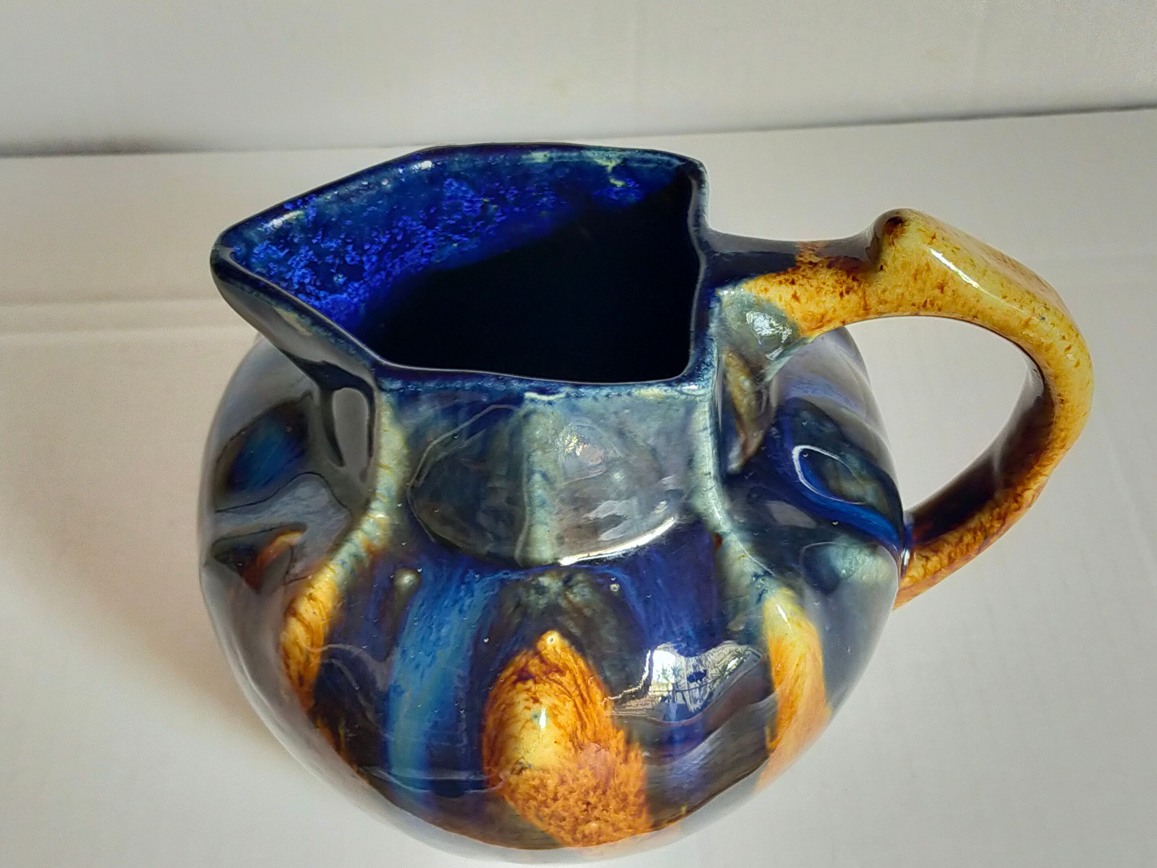 Art nouveau pitcher enamelled earth early twentieth century