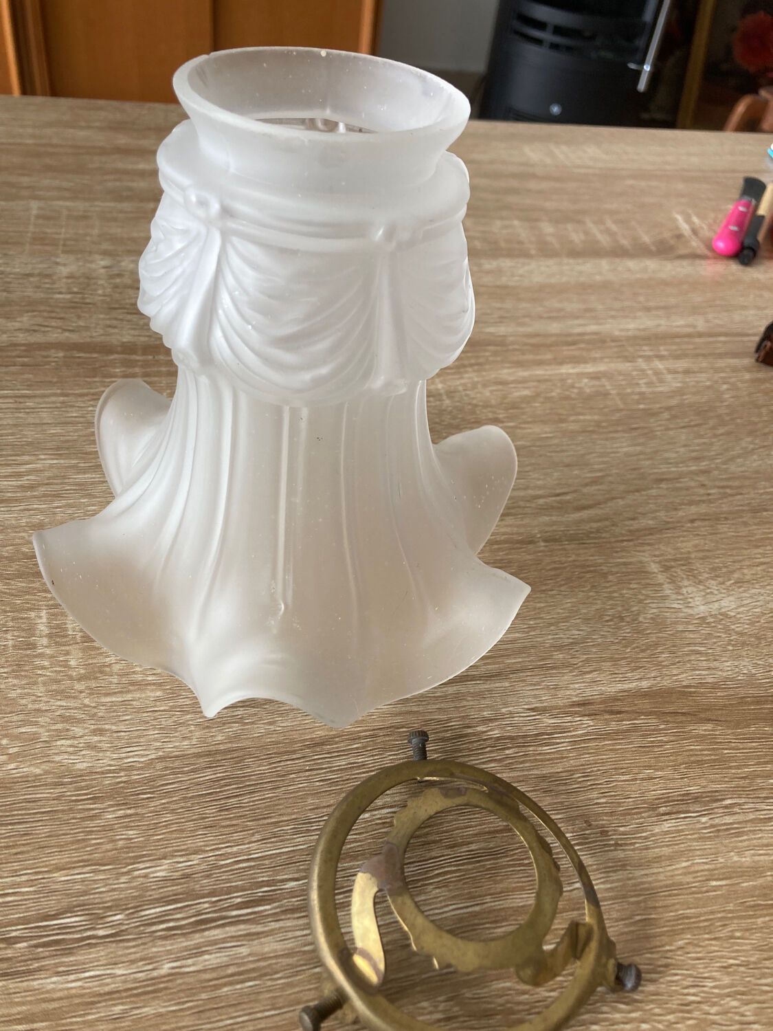 Tulip opaque white glass