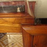 Solid walnut sideboard with small display cabinet