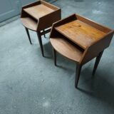 Scandinavian teak bedside table (2 available)