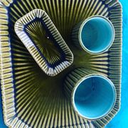 Service slurry art deco composed of a Tray, two pots and a small old and collector's dish