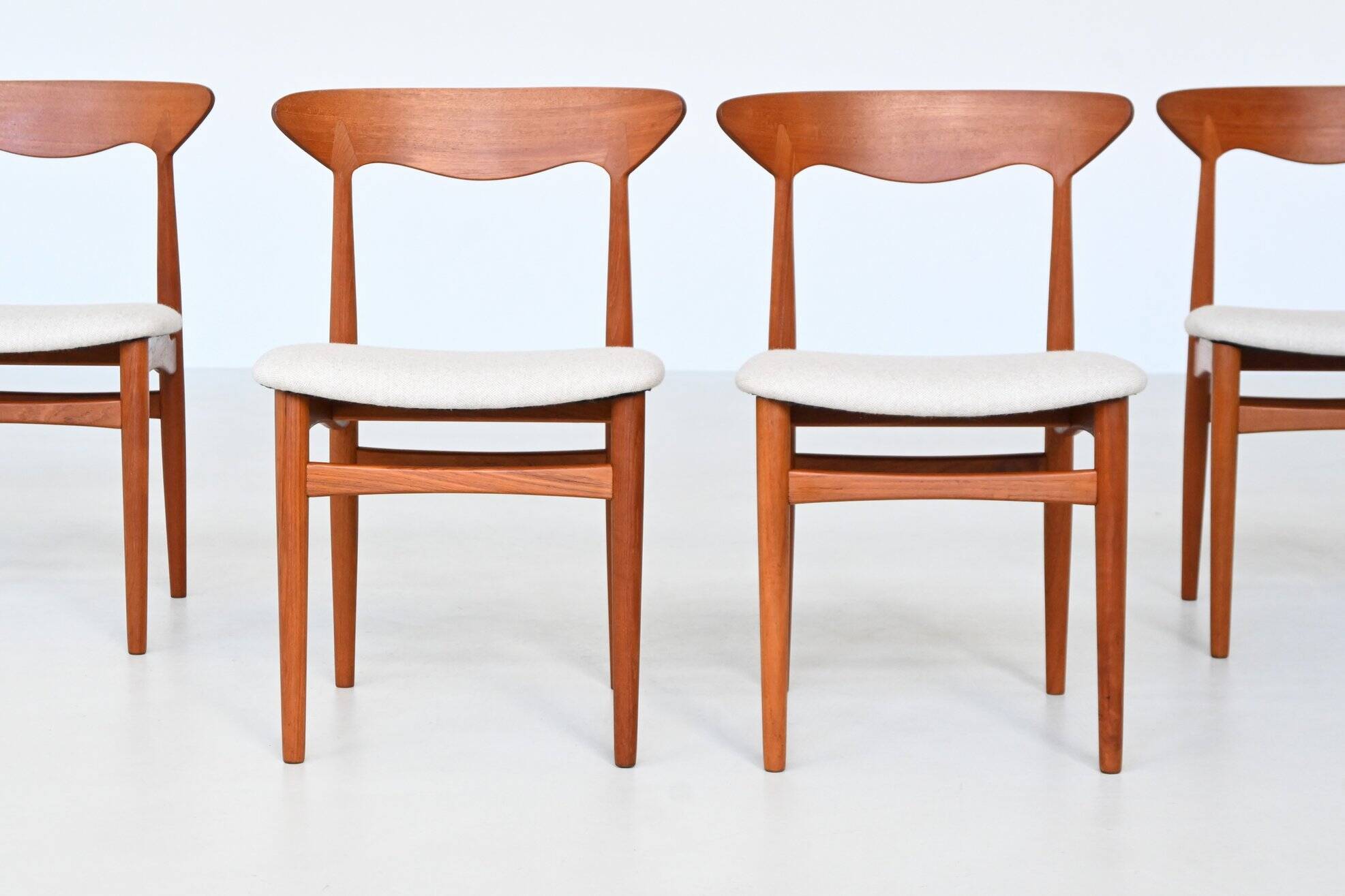 Ensemble de six chaises de salle à manger en teck de Christian Linneberg, Danemark, 1960