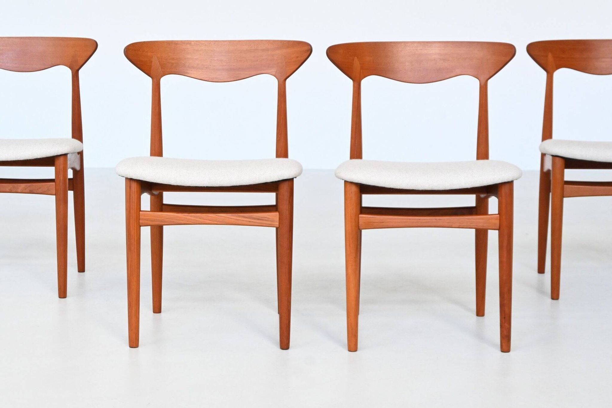 Christian Linneberg set of six dining chairs in teak Denmark 1960