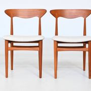 Christian Linneberg set of six dining chairs in teak Denmark 1960
