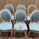 Suite de 6 chaises médaillons de style Louis XVI rechampi