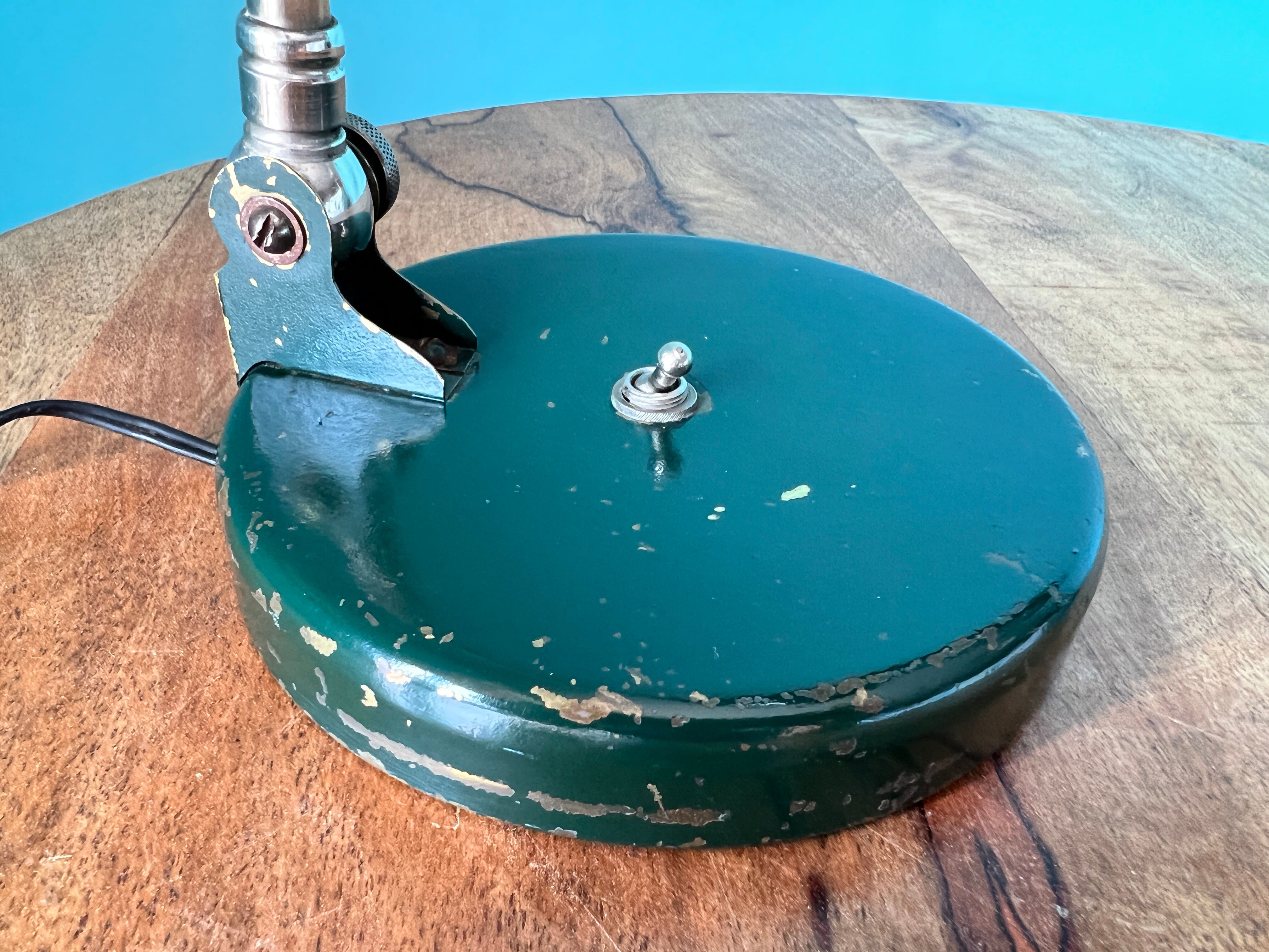 Bedside lamp from the 1950's, mid century table lamp with industrial style