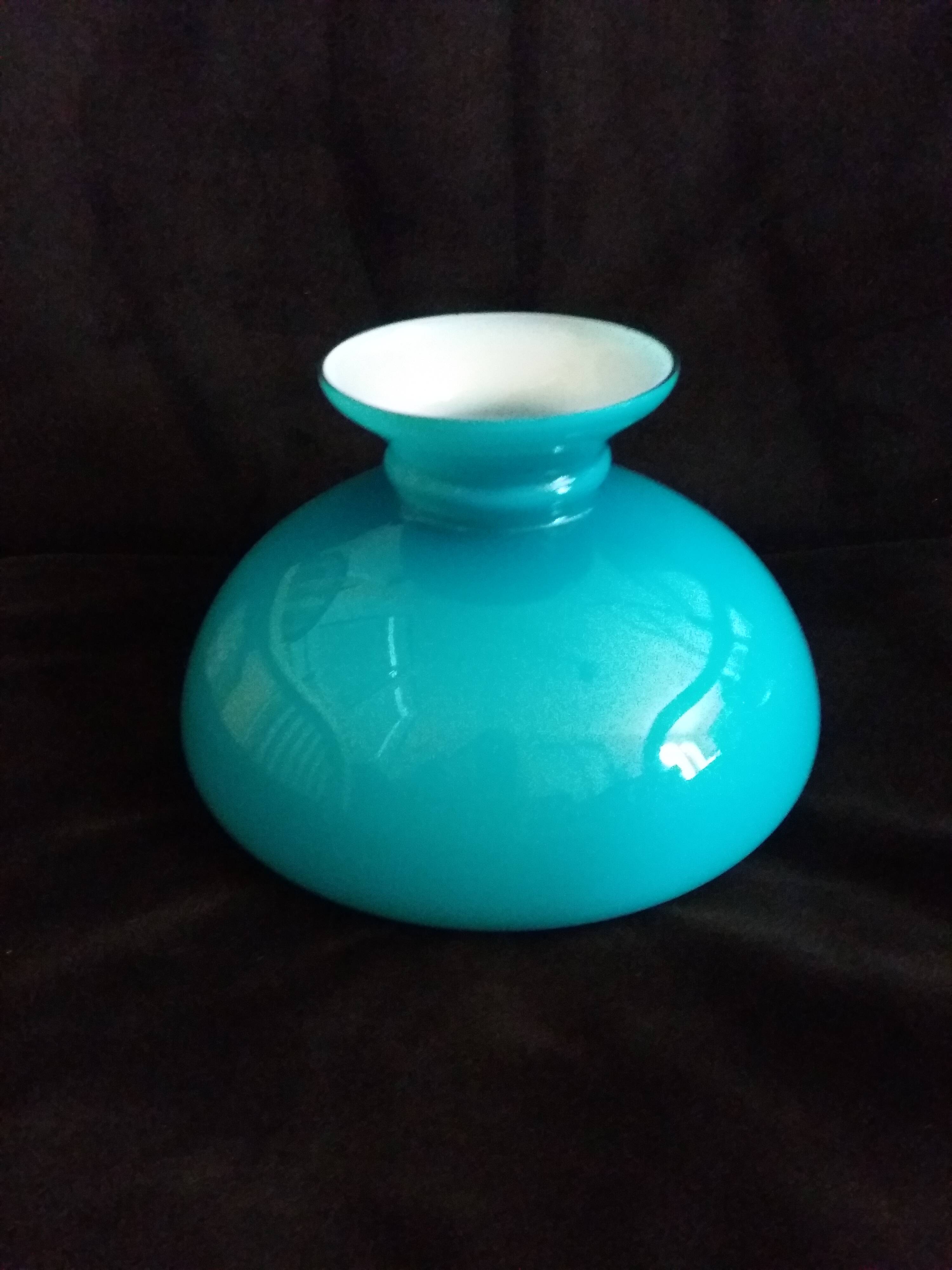 Turquoise opaline glass globe lampshade