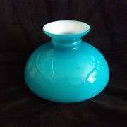 Turquoise opaline glass globe lampshade