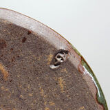 Vintage table lamp, glazed stoneware, perforated "Building" signed.