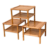 Vintage rattan side table 1960