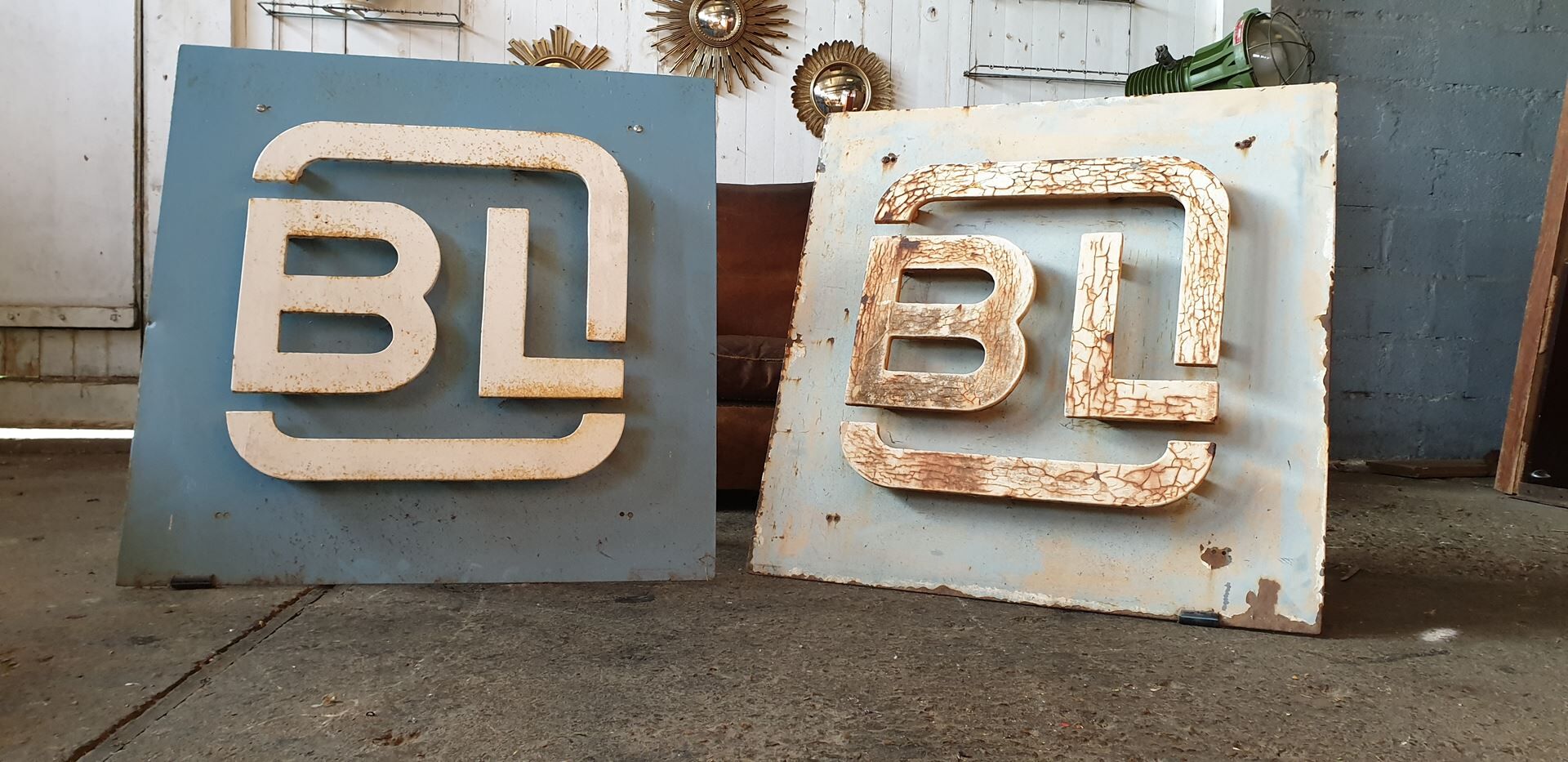 Old metal factory sign