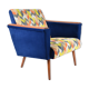 Mid-century armchair, 1960s, fully restored, blue velvet