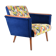 Mid-century armchair, 1960s, fully restored, blue velvet