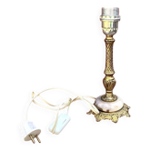 Antique lamp base in gilded brass and onyx – H26 cm – 1960s