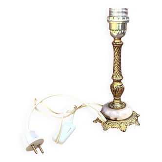 Antique lamp base in gilded brass and onyx – H26 cm – 1960s