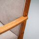 Oak armchair with curved armrests