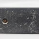 Pair of bookends, greyhounds in babbitt on black marble, Art Deco early 20th century