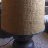Large lamp with woven rope lampshade made in Italy