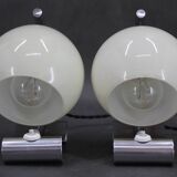 Paire de lampes de table Art Déco chromées des années 1930, Tchécoslovaquie