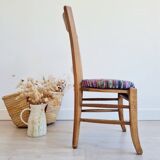 Chaise en bois ancienne tapissée