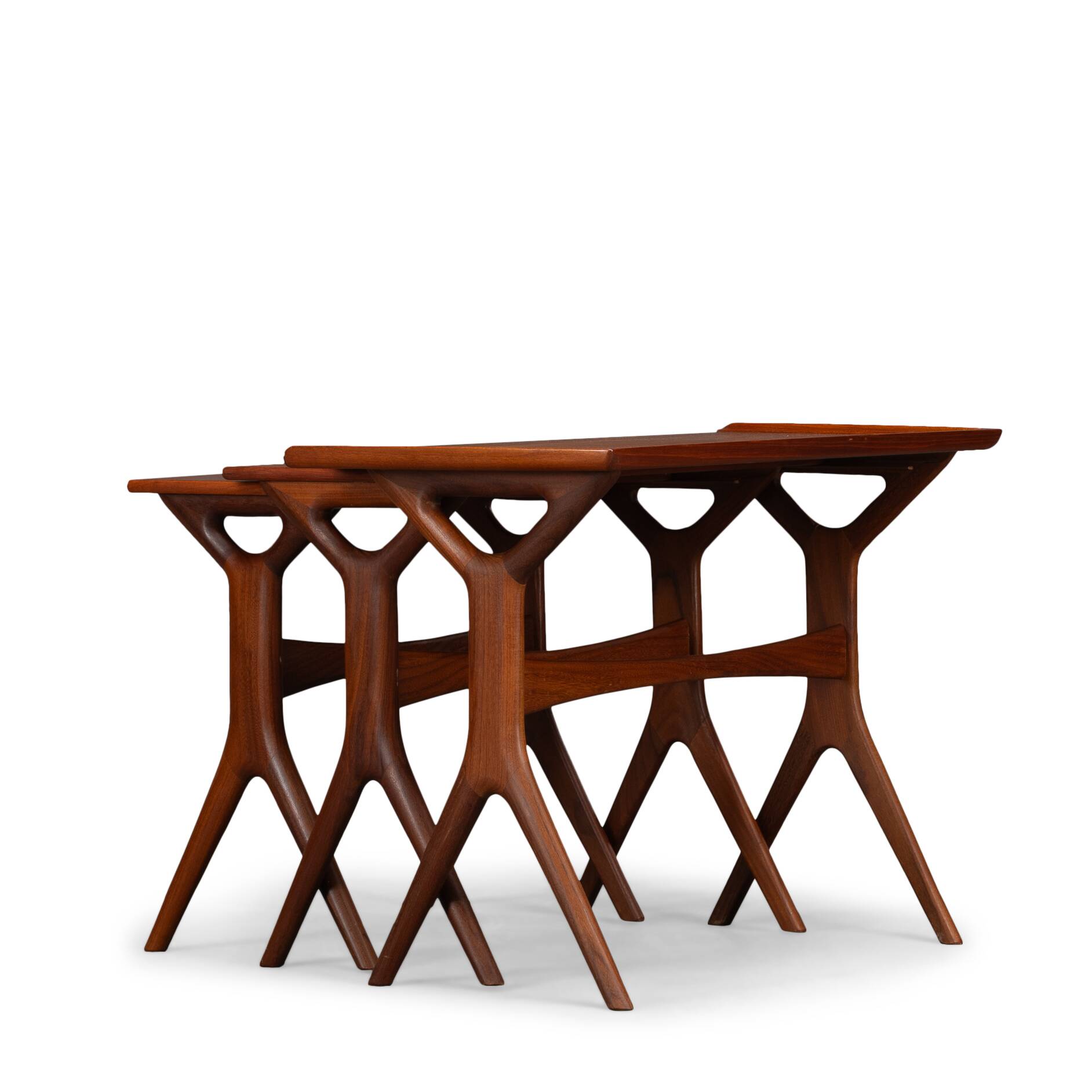 Set of 3 nesting tables by Johannes Andersen for CFC Silkeborg, 1960s